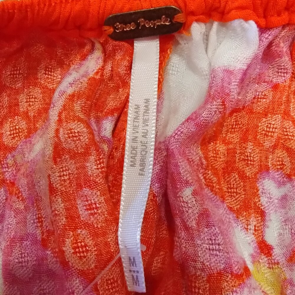 Free People Floral Wisteria Maxi Dress Orange Pop Combo Boho Size M NWT - Picture 10 of 10
